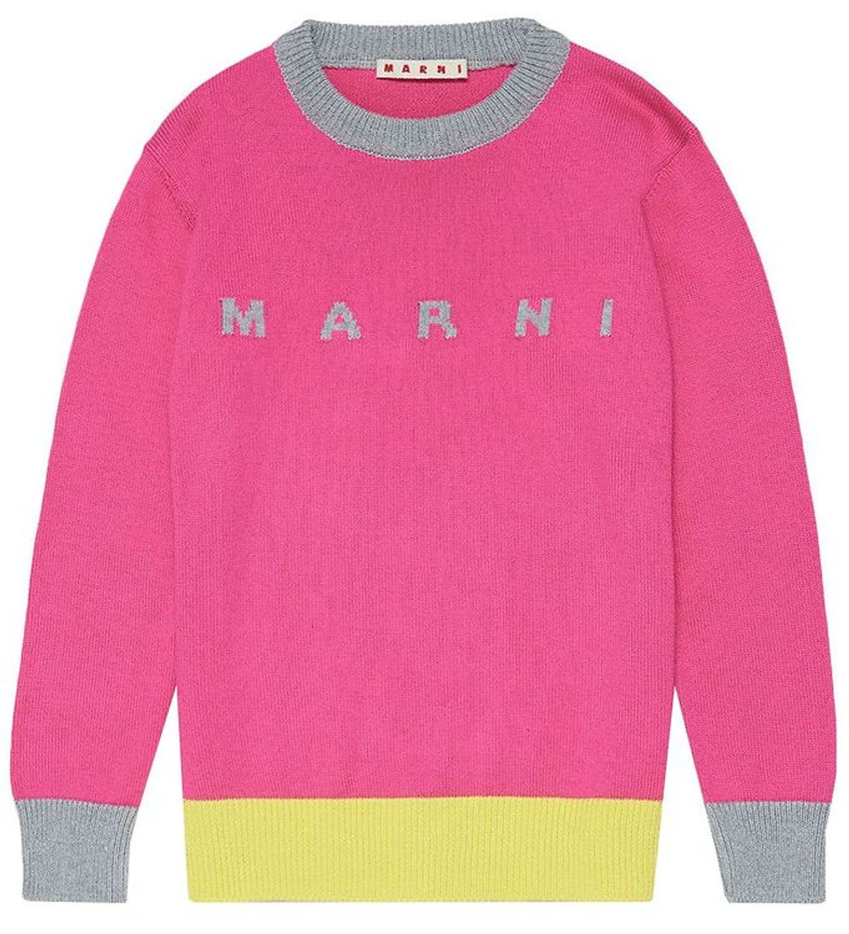 Marni Bluse - Strik - Pink m. Gråmeleret/Gul