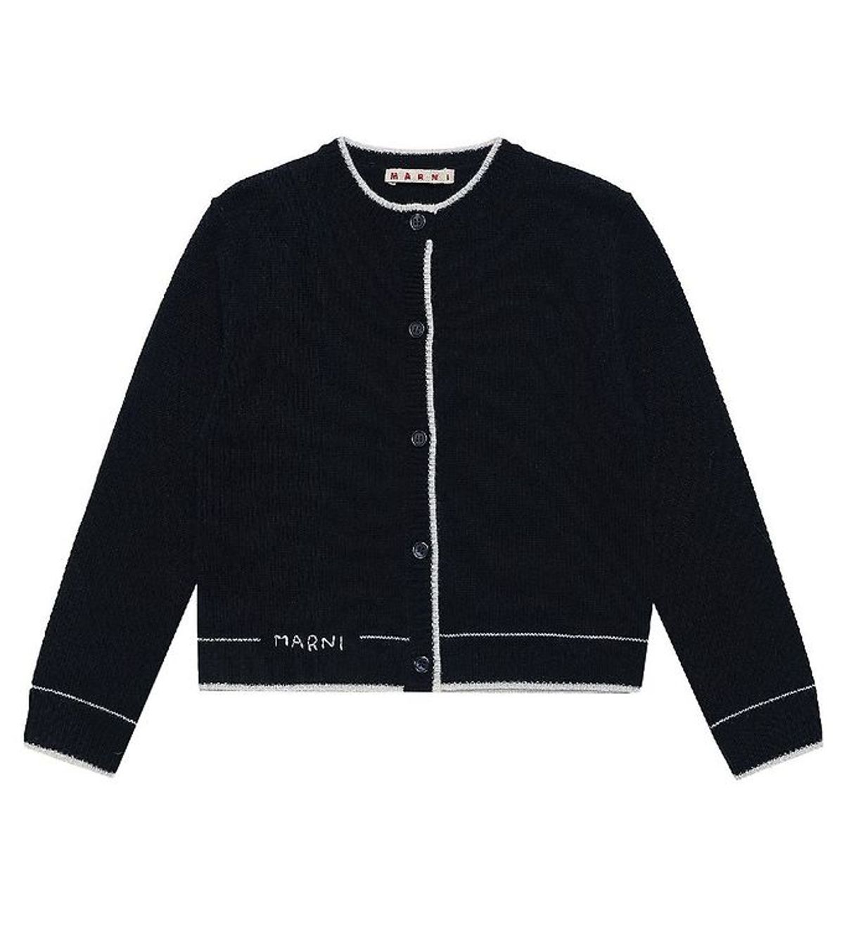 Marni Cardigan - Uld - Navy m. Hvid