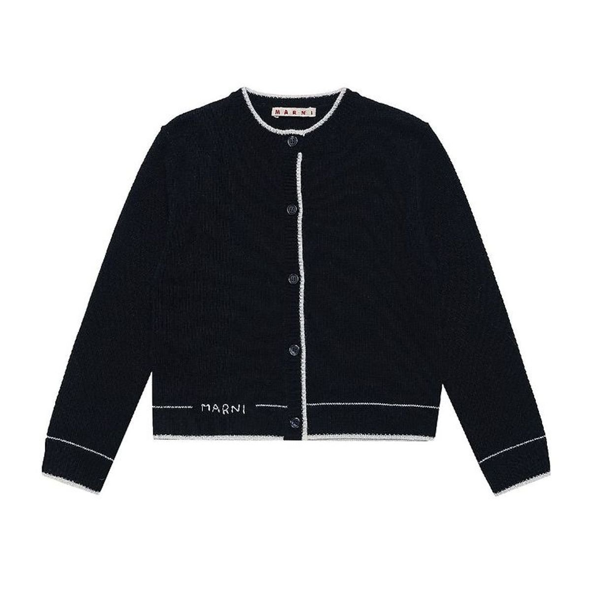 Marni Cardigan - Uld - Navy m. Hvid