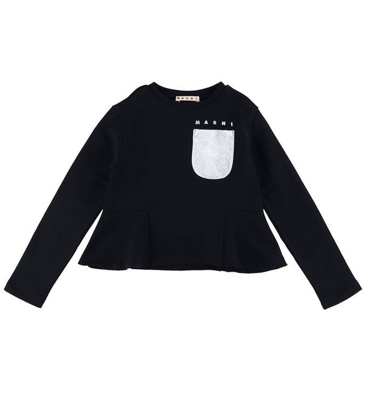 Marni Sweatshirt - Cropped - Sort m. Sølv