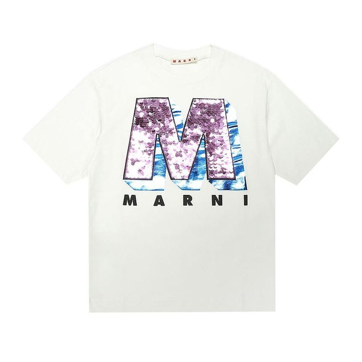 Marni T-shirt - Hvid m. Pailletter