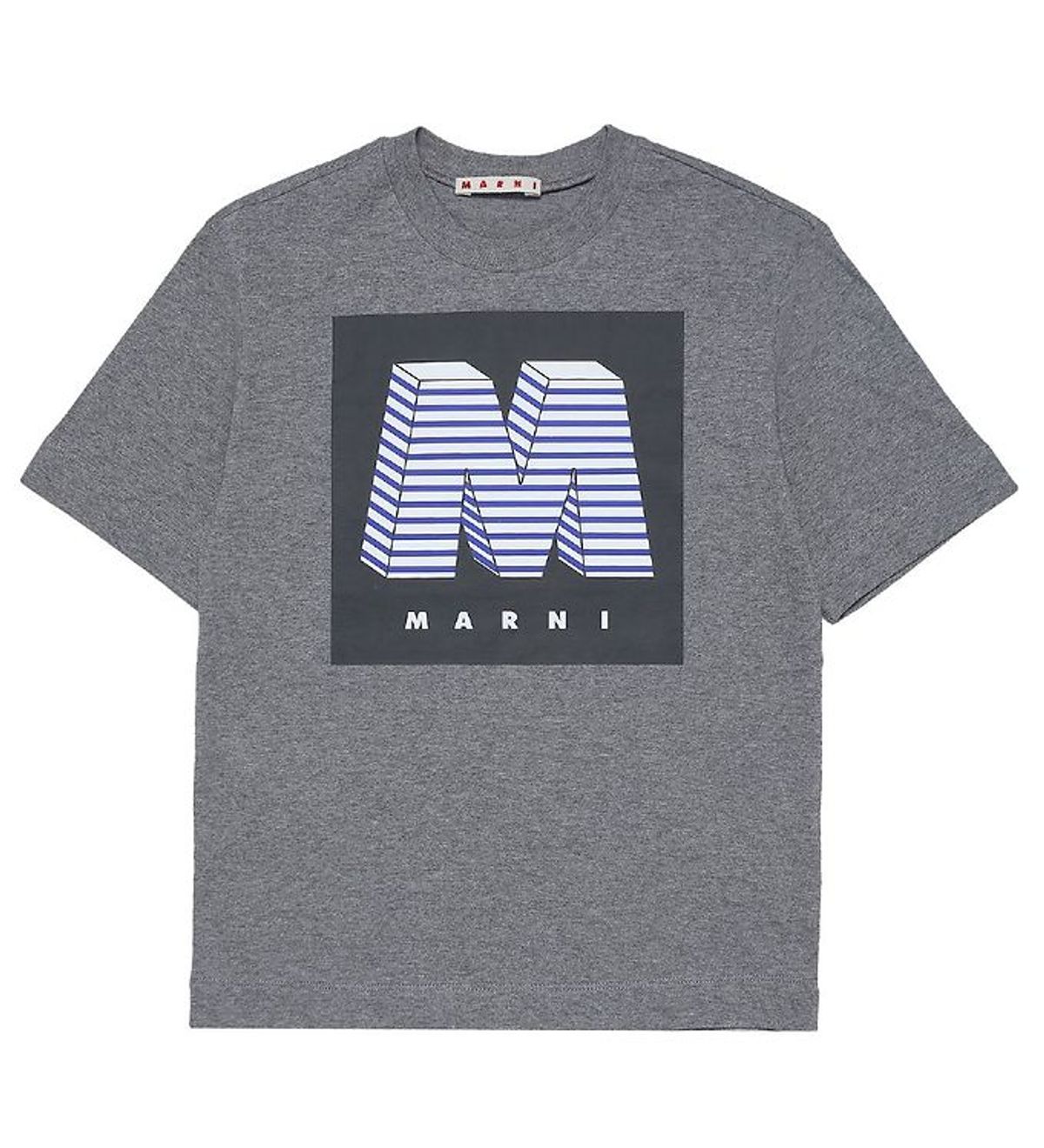 Marni T-shirt - Mørkegråmeleret m. Print