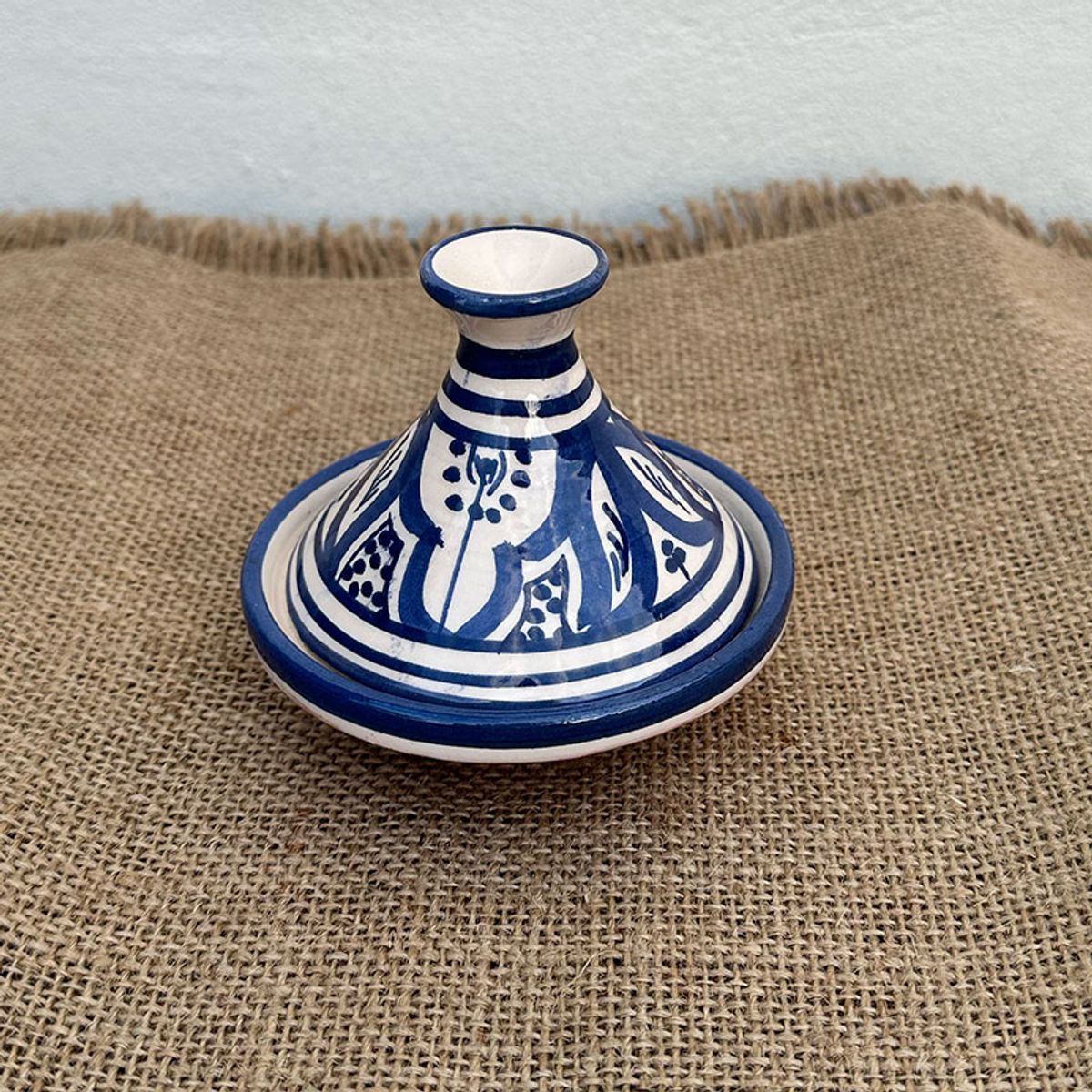 Marokkansk tagine - 9,5 cm. - Blå