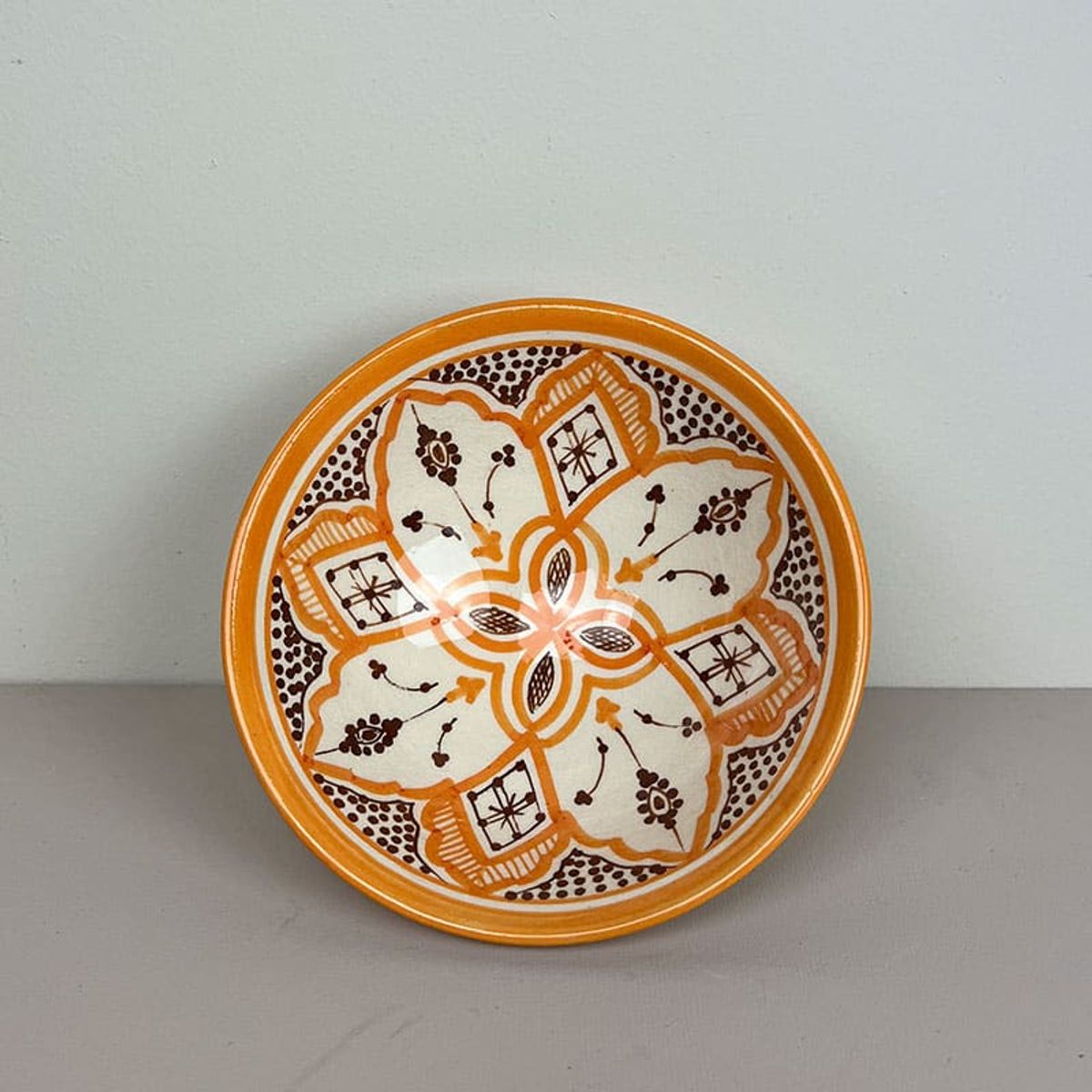 Marokkanske skåle 18 cm - Orange_Brun blomst