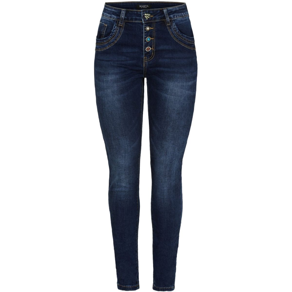 Marta du Chateau dame jeans MdcCarina Mdc180-2586 - Dark Blue Denim