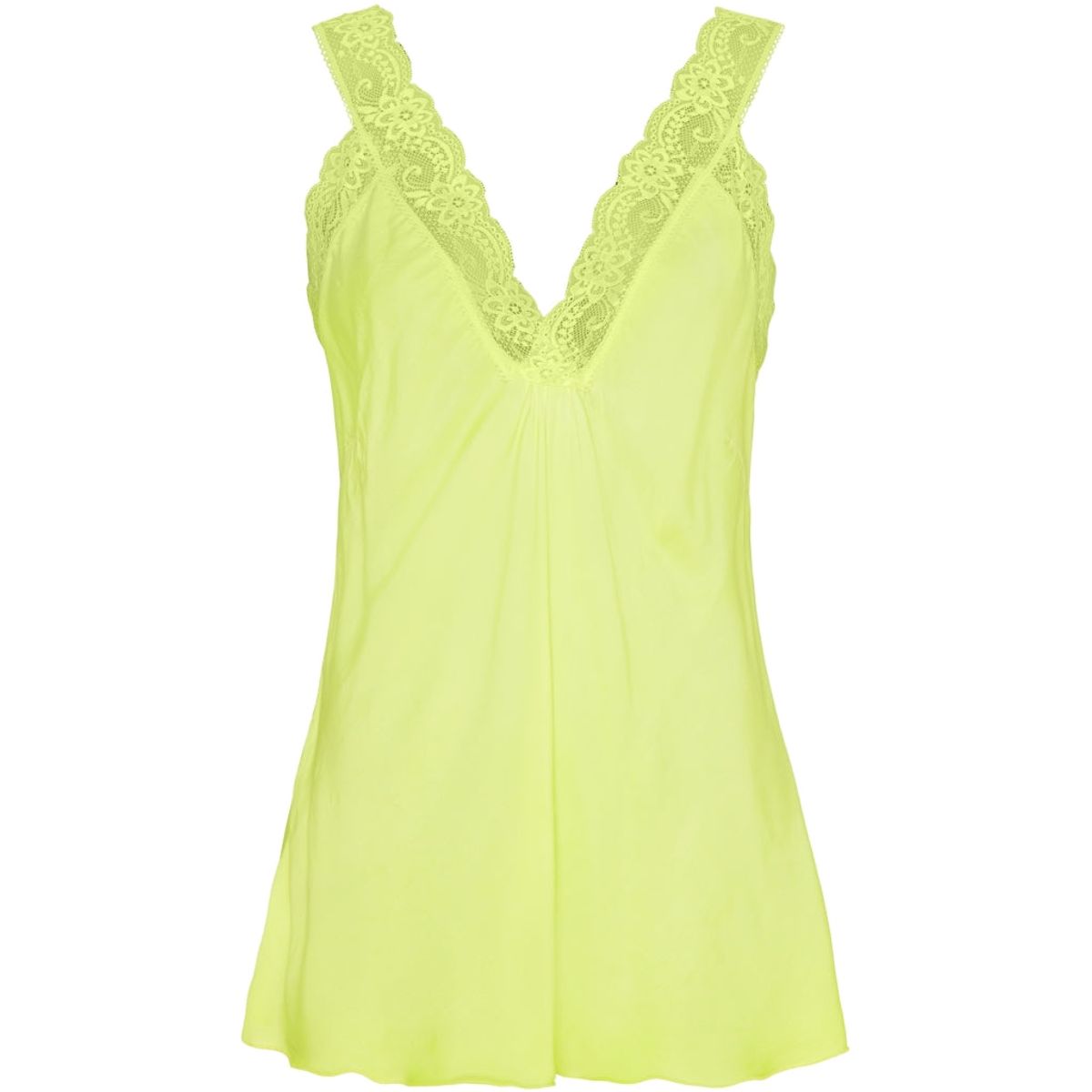 Marta du chateau dame top med blondekant 21336 - Fluo Yellow