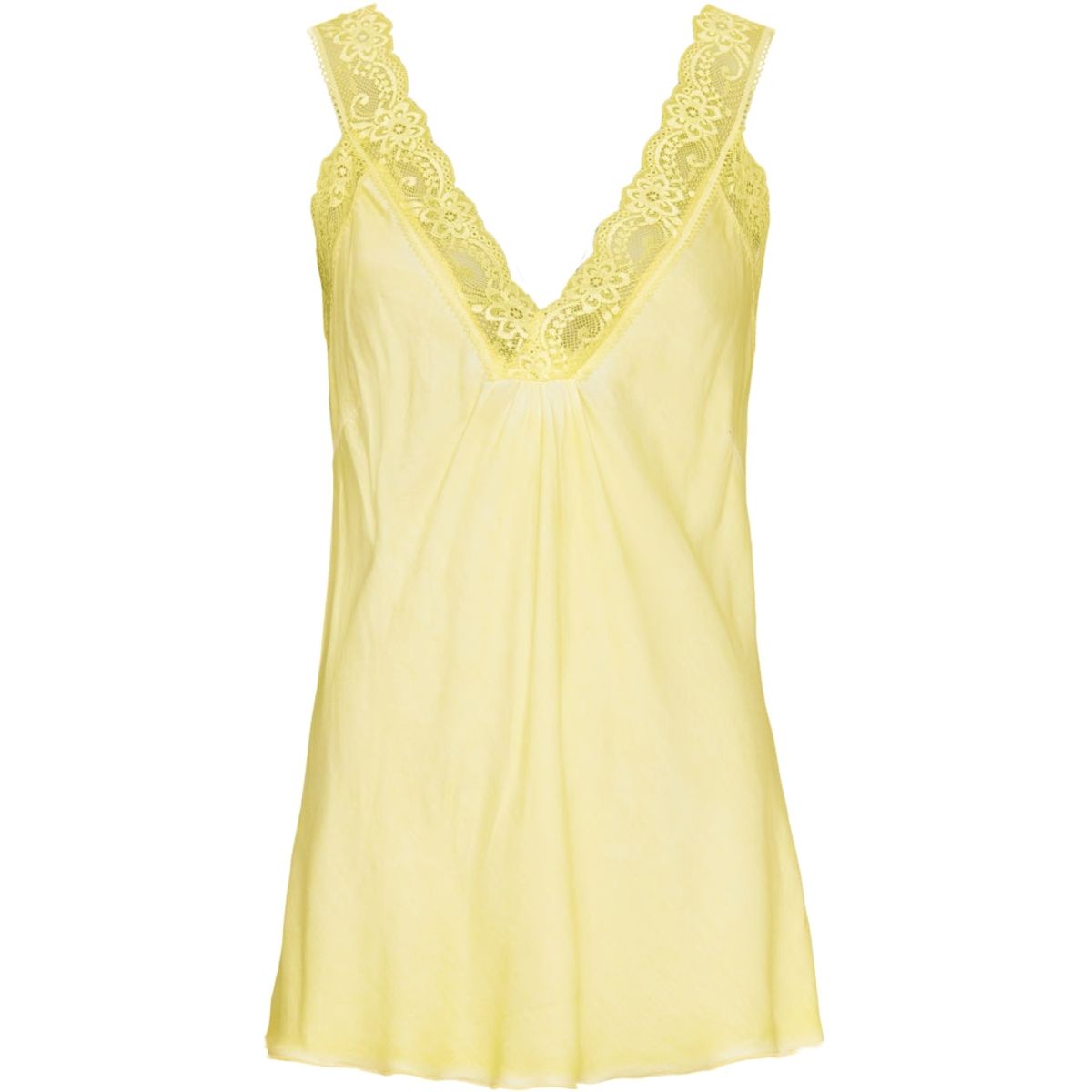 Marta du chateau dame top med blondekant 21336 - Giallo Yellow