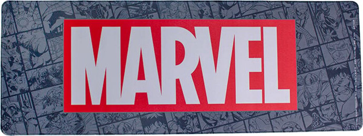 Marvel Desk Mat - Skrivebordsmåtte - Grå Rød - 30 X 80 Cm