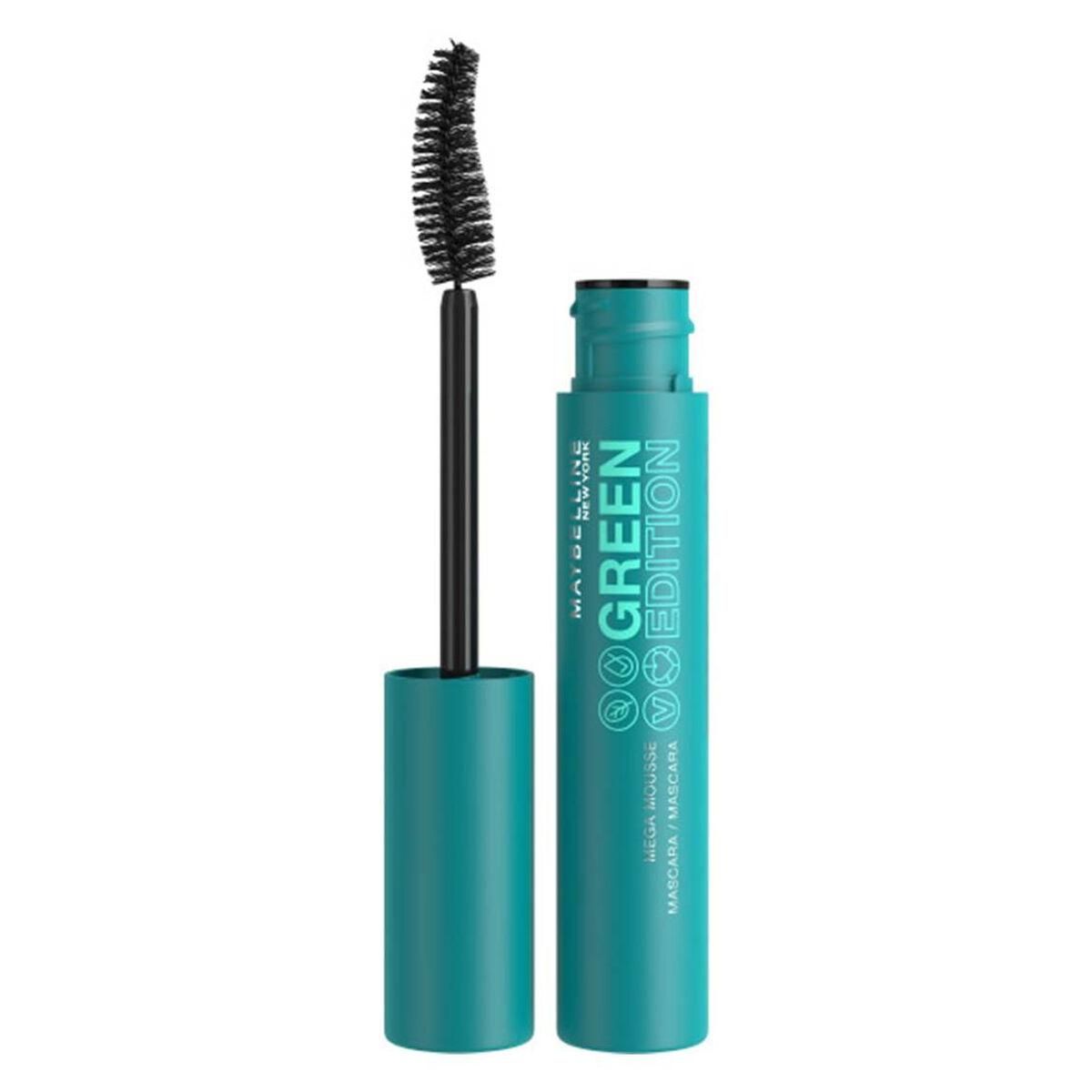 Mascara med Ekstra Volumen Effekt til Øjenvipper Maybelline Green Edition Very Sort (9,5 ml)