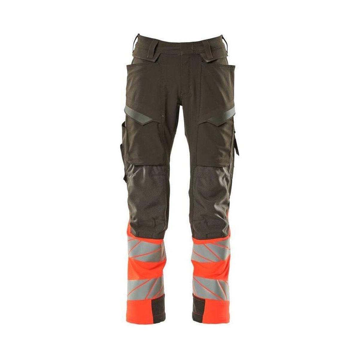 Mascot®Accelerate Safe Bukser Knælommer, Full Stretch 19179-511-18222 mørk antracit/hi-vis rød