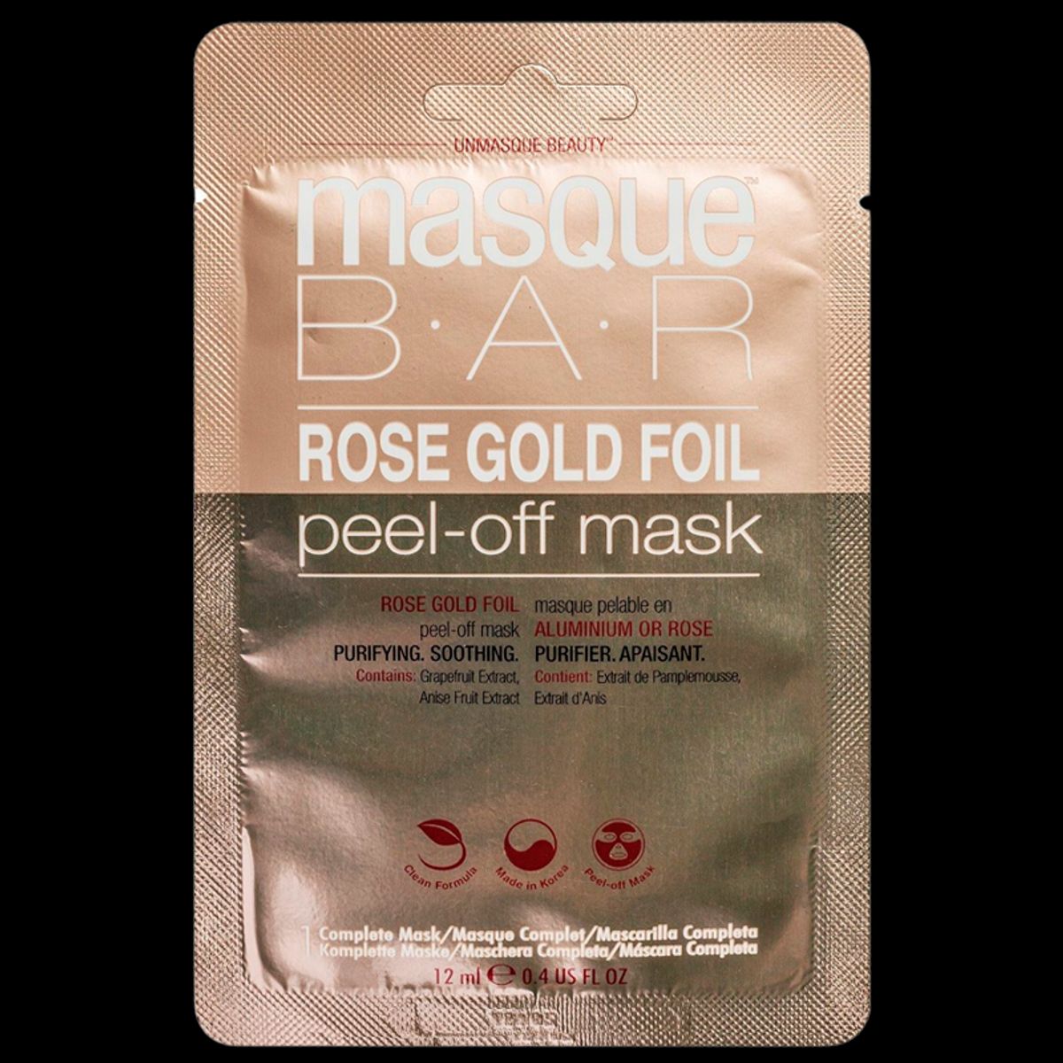 MasqueBar Foil Masque Rose Gold Peel-Off Mask (12 ml)