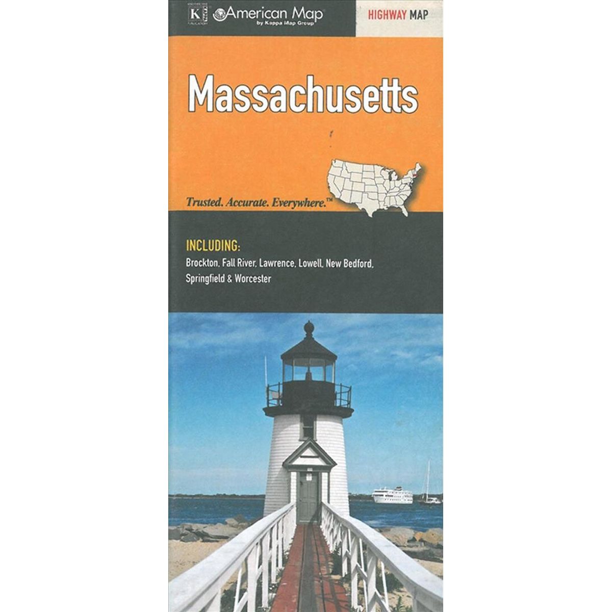 Massachusetts Highway Map - Kappamap - English Book