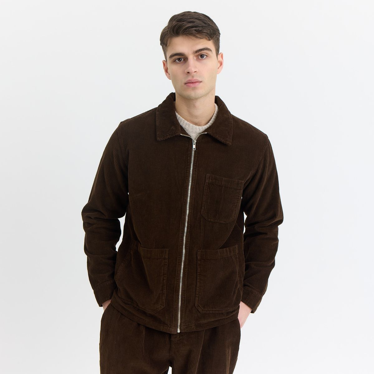 Matt Corduroy Jacket - Ebony Brown - L