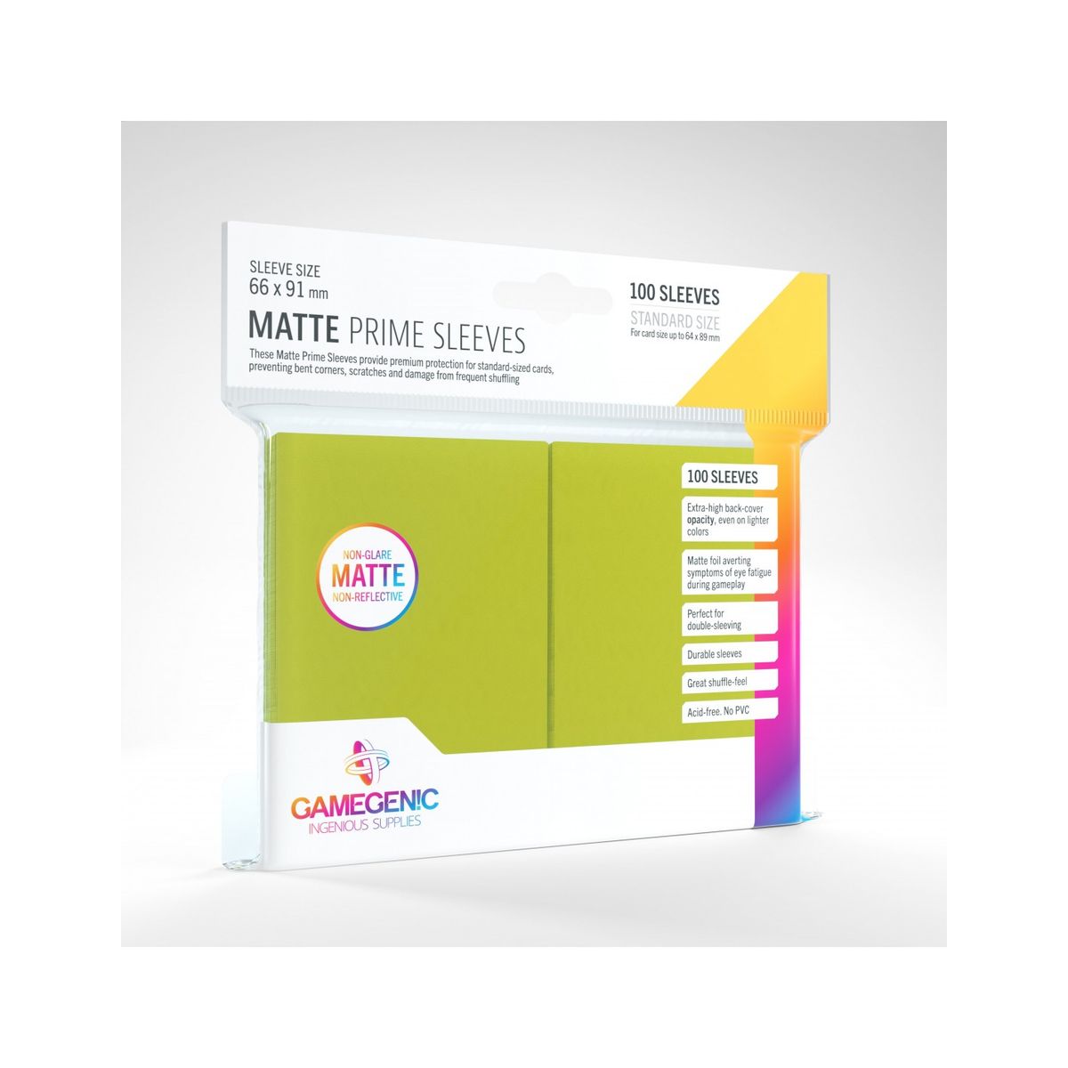 Matte Prime Sleeves 100 stk - Anti-Glare - Plastiklommer - GameGenic