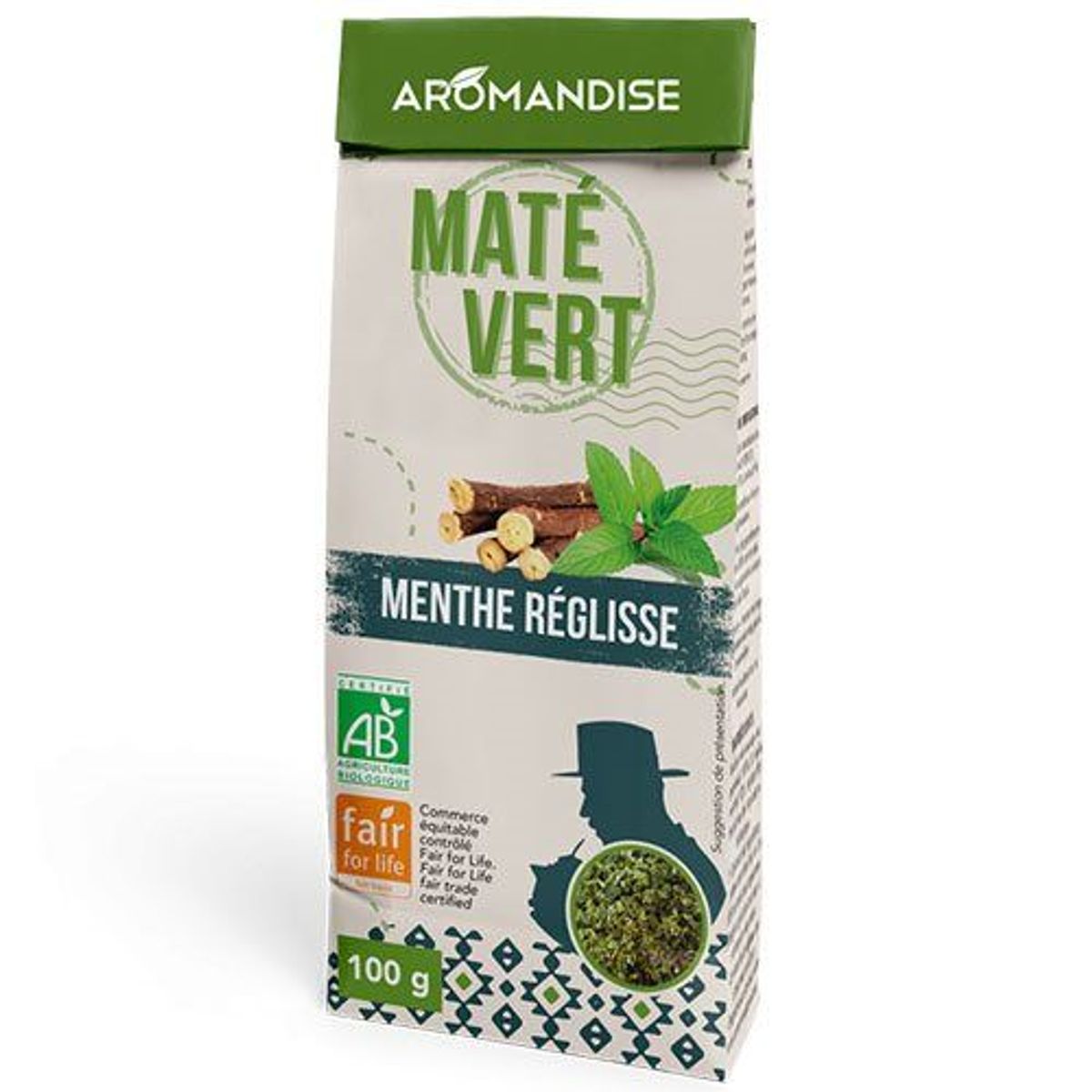 Maté vild grøn m. mint & lakrids Økologisk - 100 gram