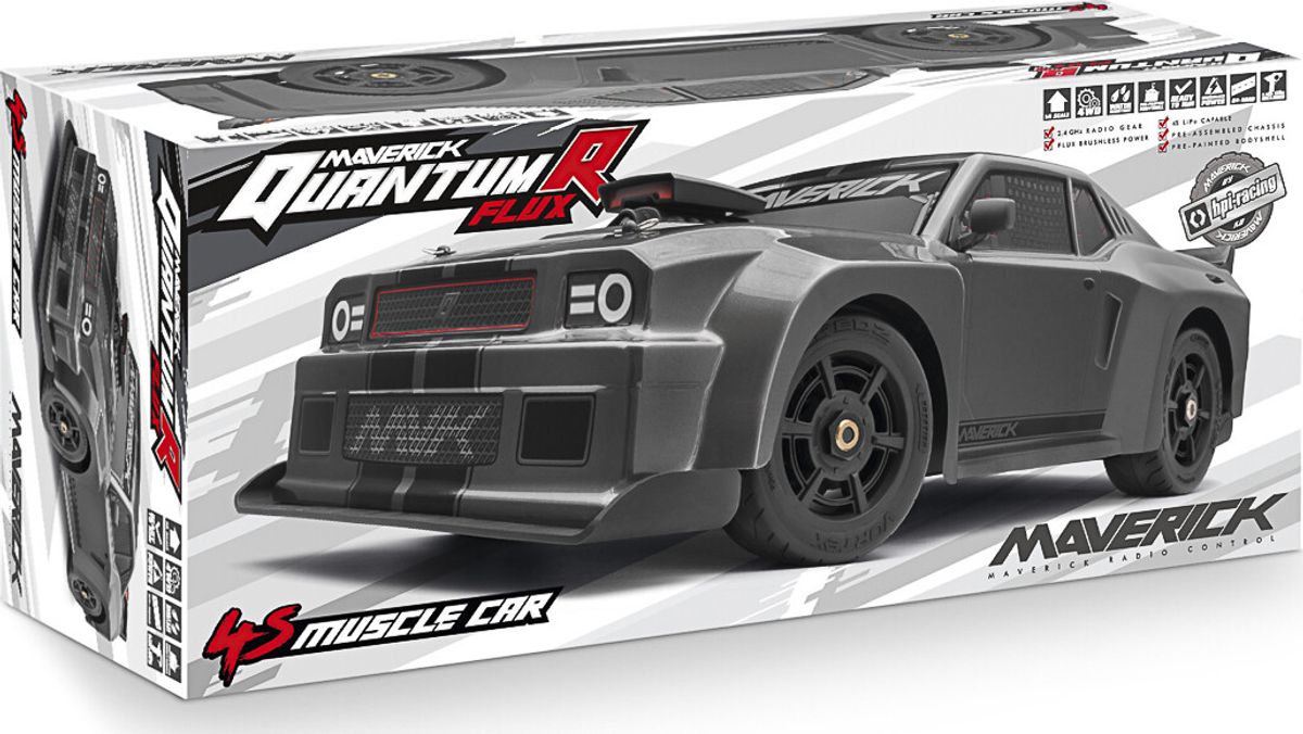 Maverick - Quantumr Flux 4s Fjernstyret Muscle Car - 1:8 - Grå - Mv150311