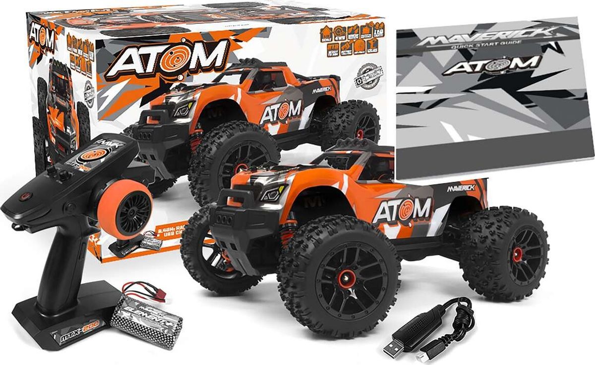 Maverick - Rc Atom Fjernstyret Truck - 1:18 - Orange - Mv150502