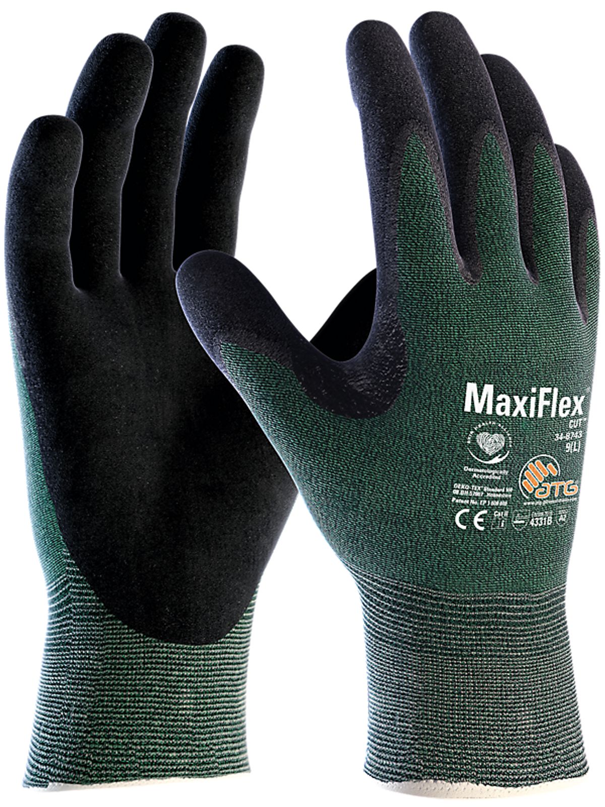 Maxiflex cut str. 9 Skærehæmmende handske niveau 3/B. optimal ergonomi og pasform.