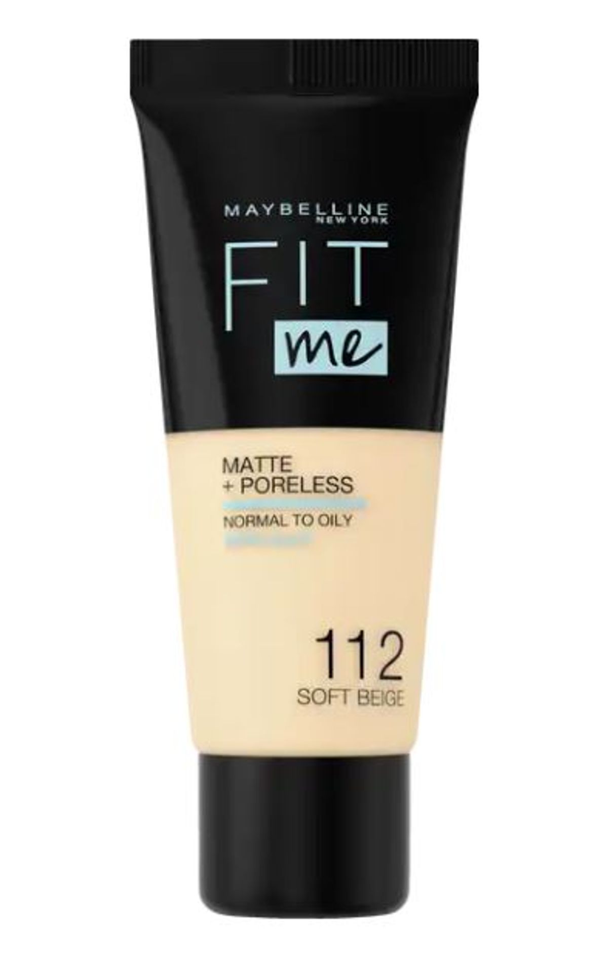 Maybelline new york fit me matte poreless normal to oily skin 112 soft beige 30ml