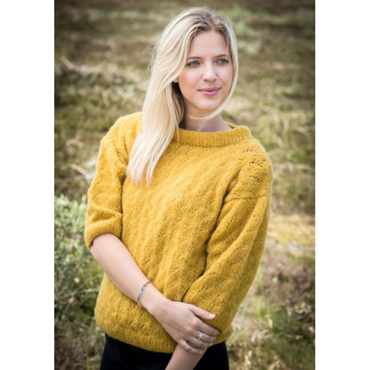 Mayflower Sweater i hulmønster - Sweater Strikkeopskrift str. S - XXXL - Small