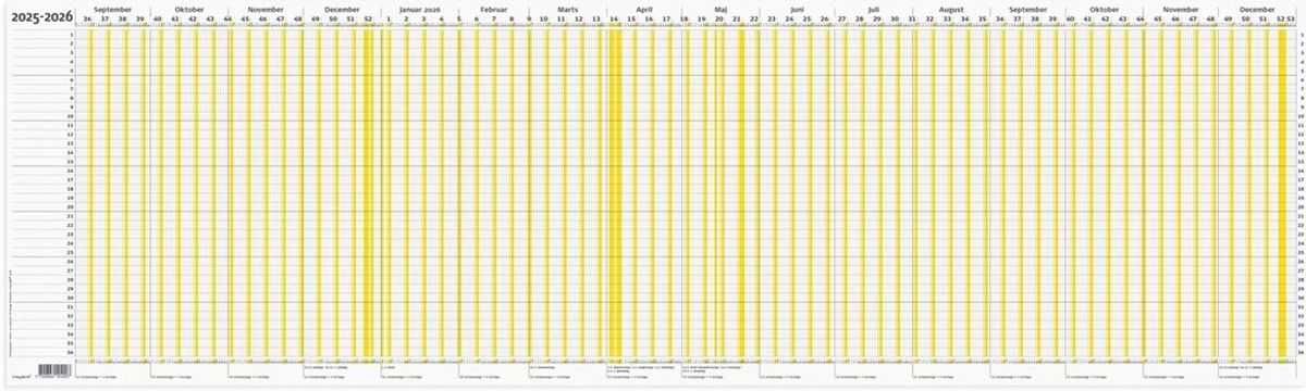 Mayland Ferie planner 2025/2026 100 x 70 cm