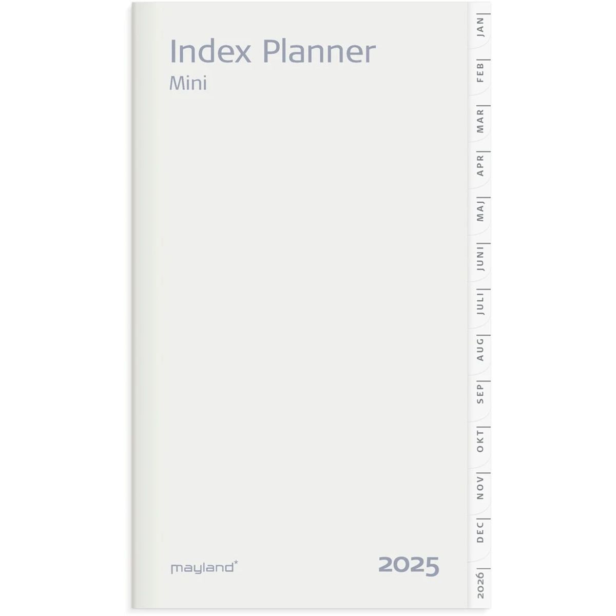 Mayland Index planner mini 2025 pp mørk grå