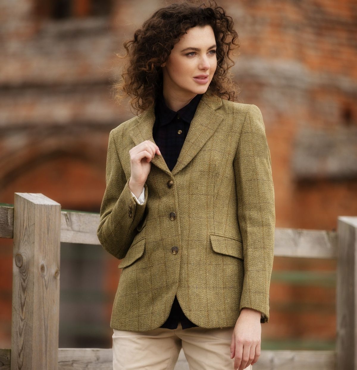 Mayland ladies hacking jacket, tweed, lys salvie - 3XL (20)