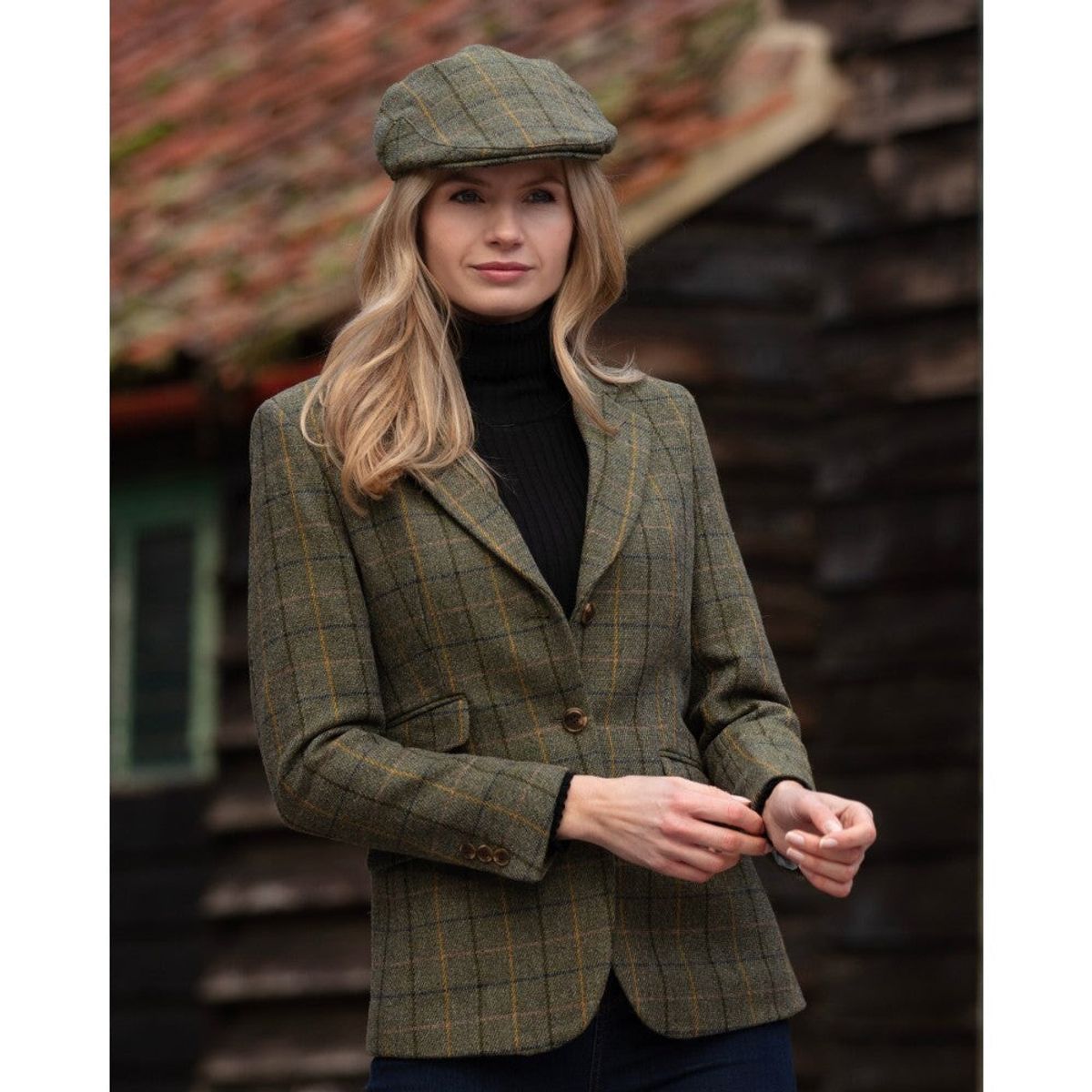 Mayland ladies hacking jacket, tweed, navy stripe - M (12)