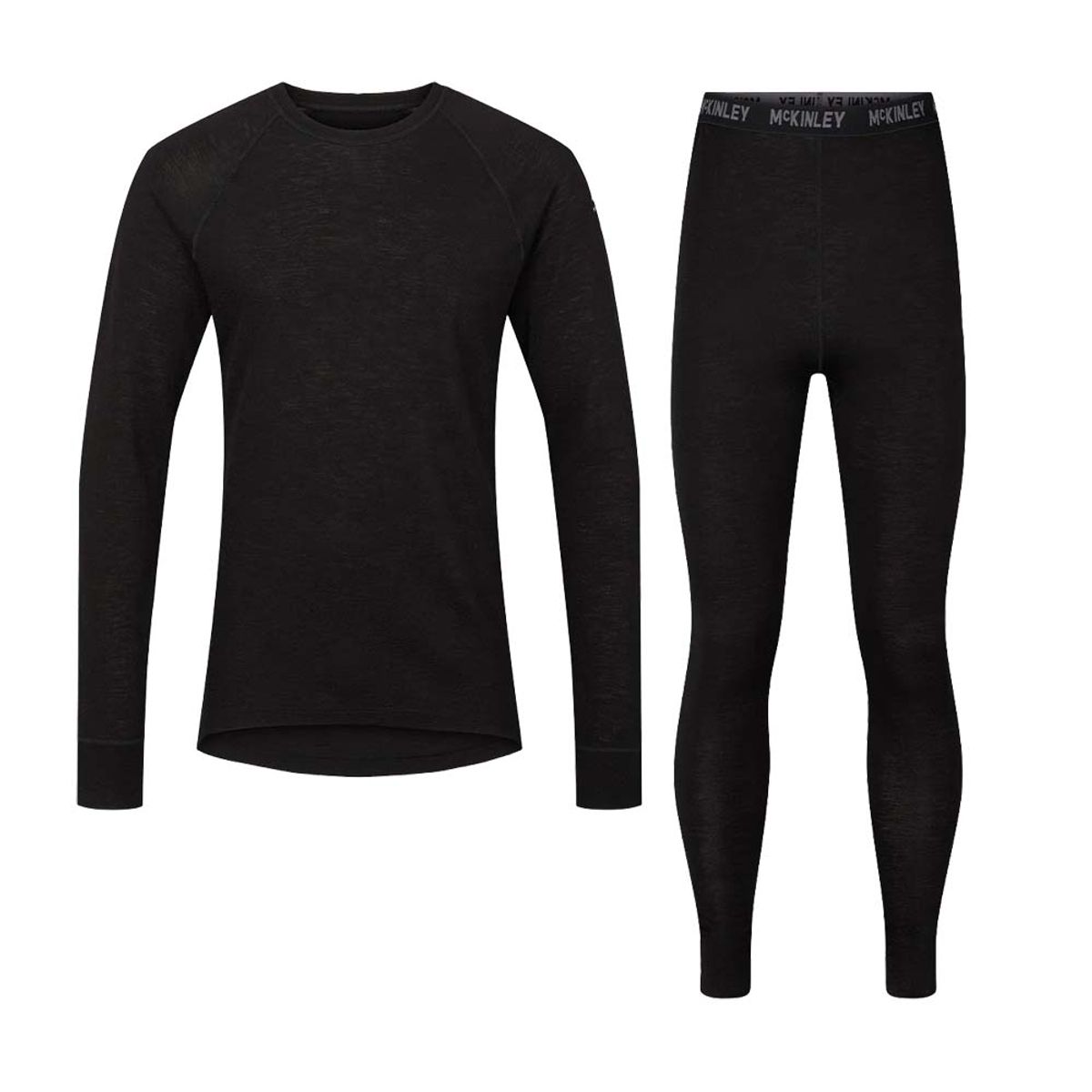 Mckinley Uld Base Layer Sæt Herre (Farve: Black/black, Størrelse: L)