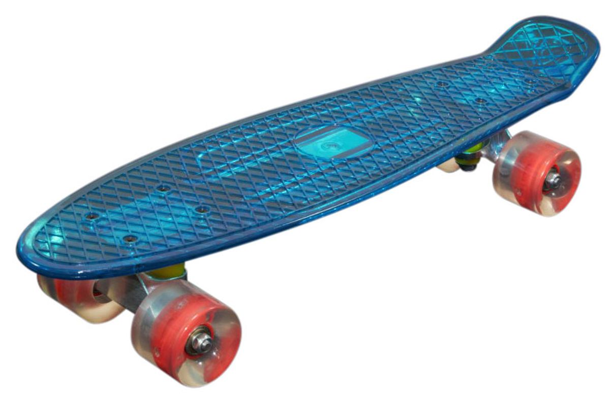 MCU-Sport Blå Transparent LED Skateboard m/LED LYS + ABEC7