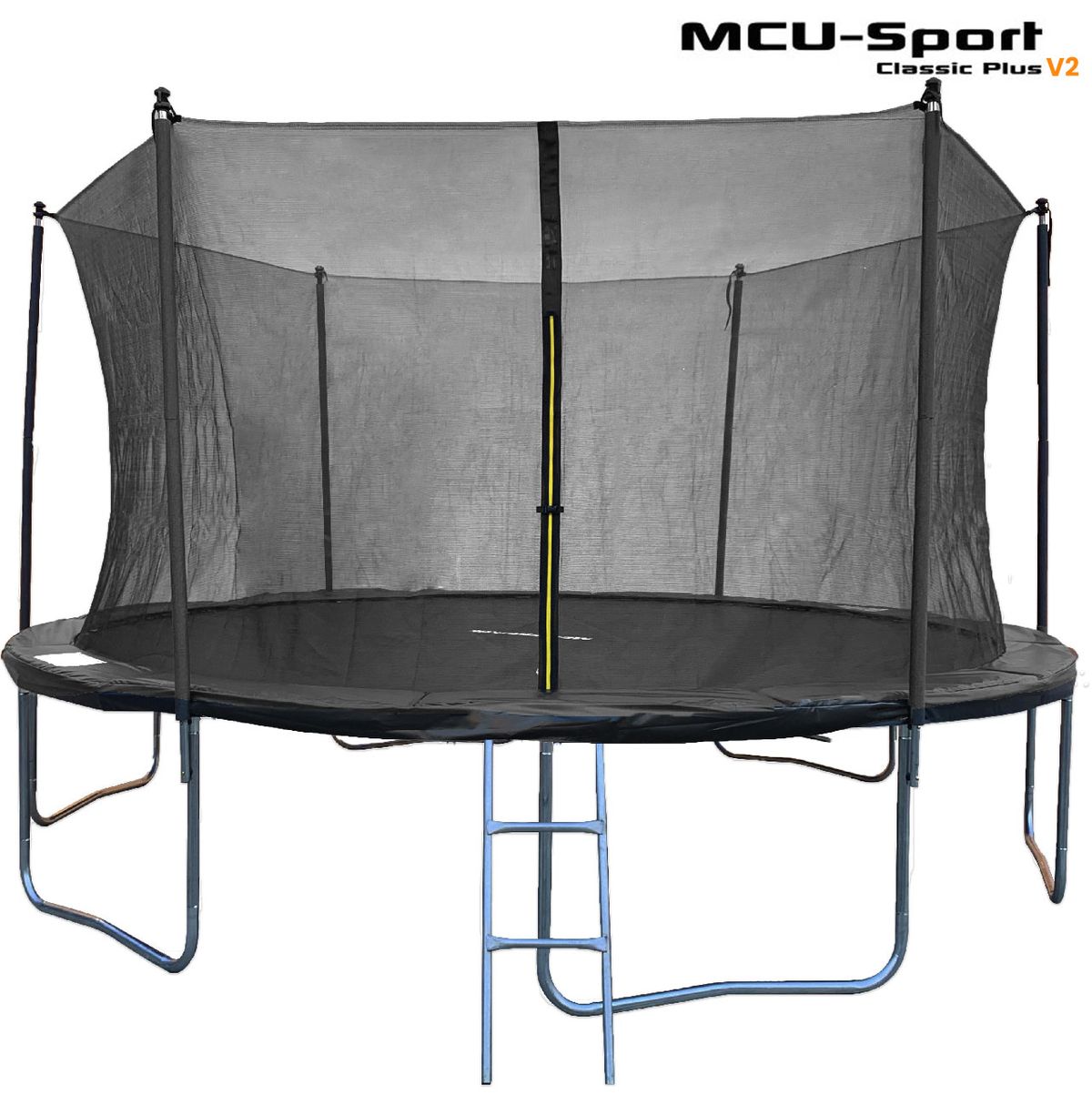 MCU-Sport Classic Plus V2 4.88M Trampolin + Sikkerhedsnet + Stige Sort