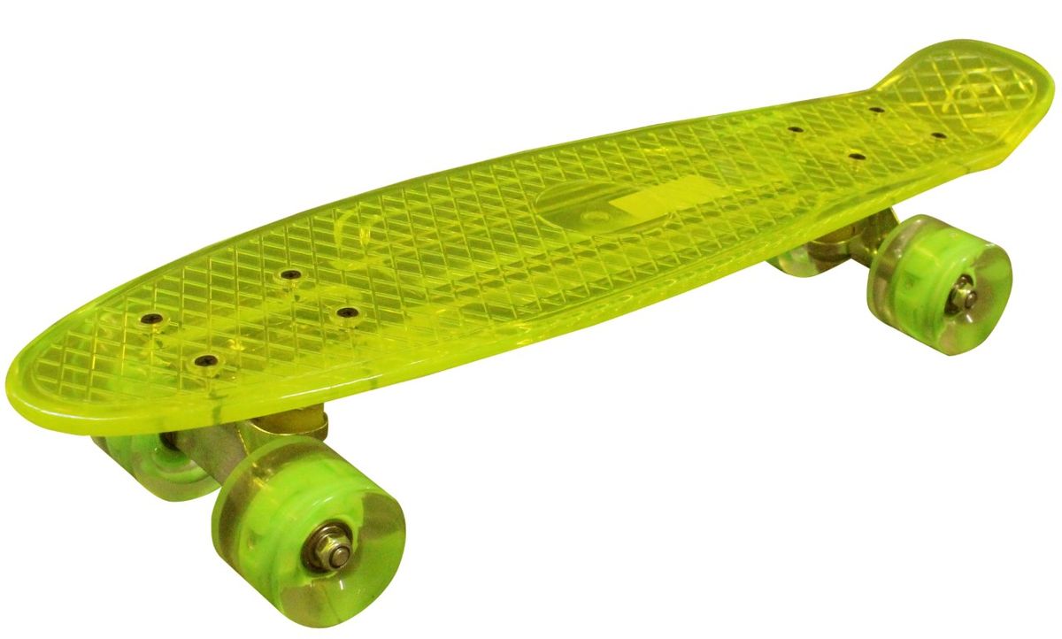 MCU-Sport Gult Transparent LED Skateboard m/LED Lys + ABEC7