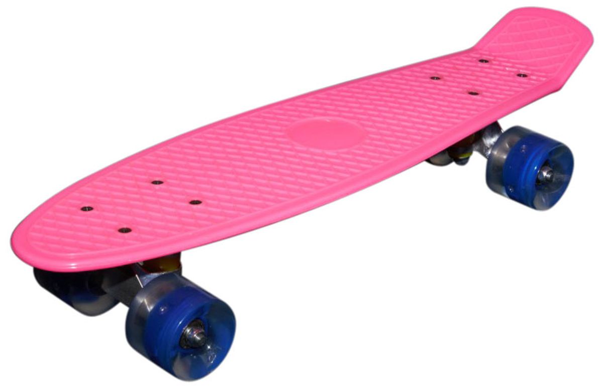 MCU-Sport Pink LED Skateboard m/LED Lys + ABEC7