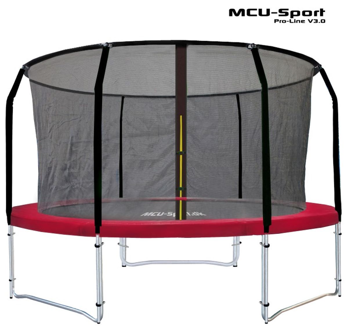 MCU-Sport Pro-line 3,05m Rød Trampolin V3.0 + Pro sikkerhedsnet