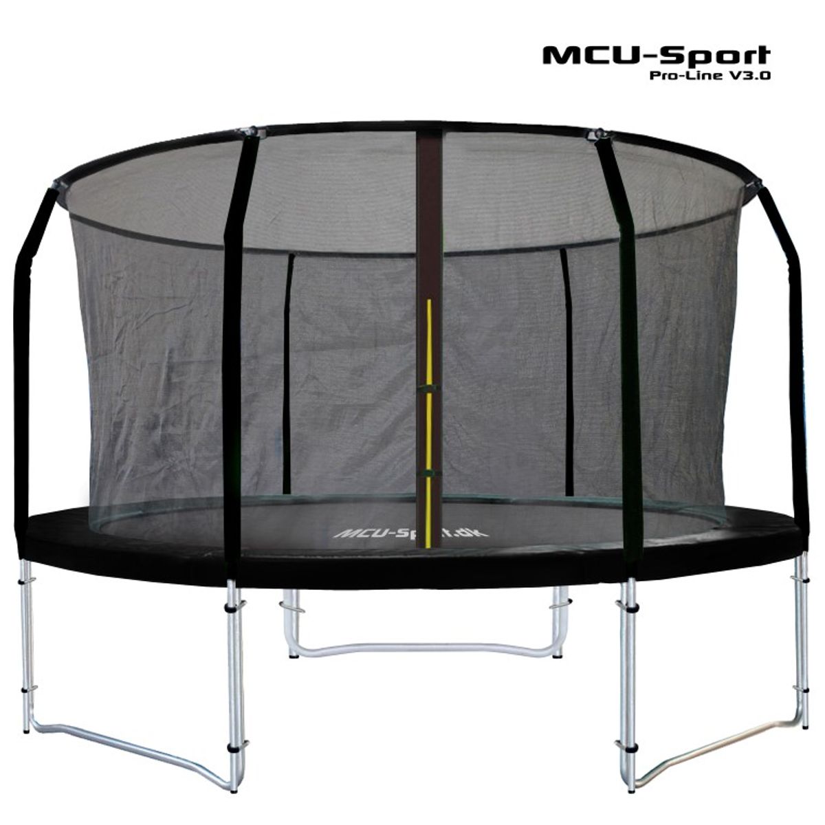 MCU-Sport Pro-line 3,05m Sort Trampolin V3.0 + Pro sikkerhedsnet