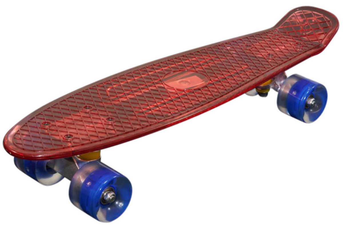 MCU-Sport Rød Transparent LED Skateboard m/LED Lys + ABEC7