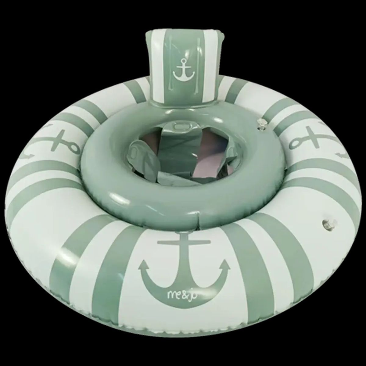 Me&Jo Baby badering i grøn, 65 cm / Baby swim seat in green