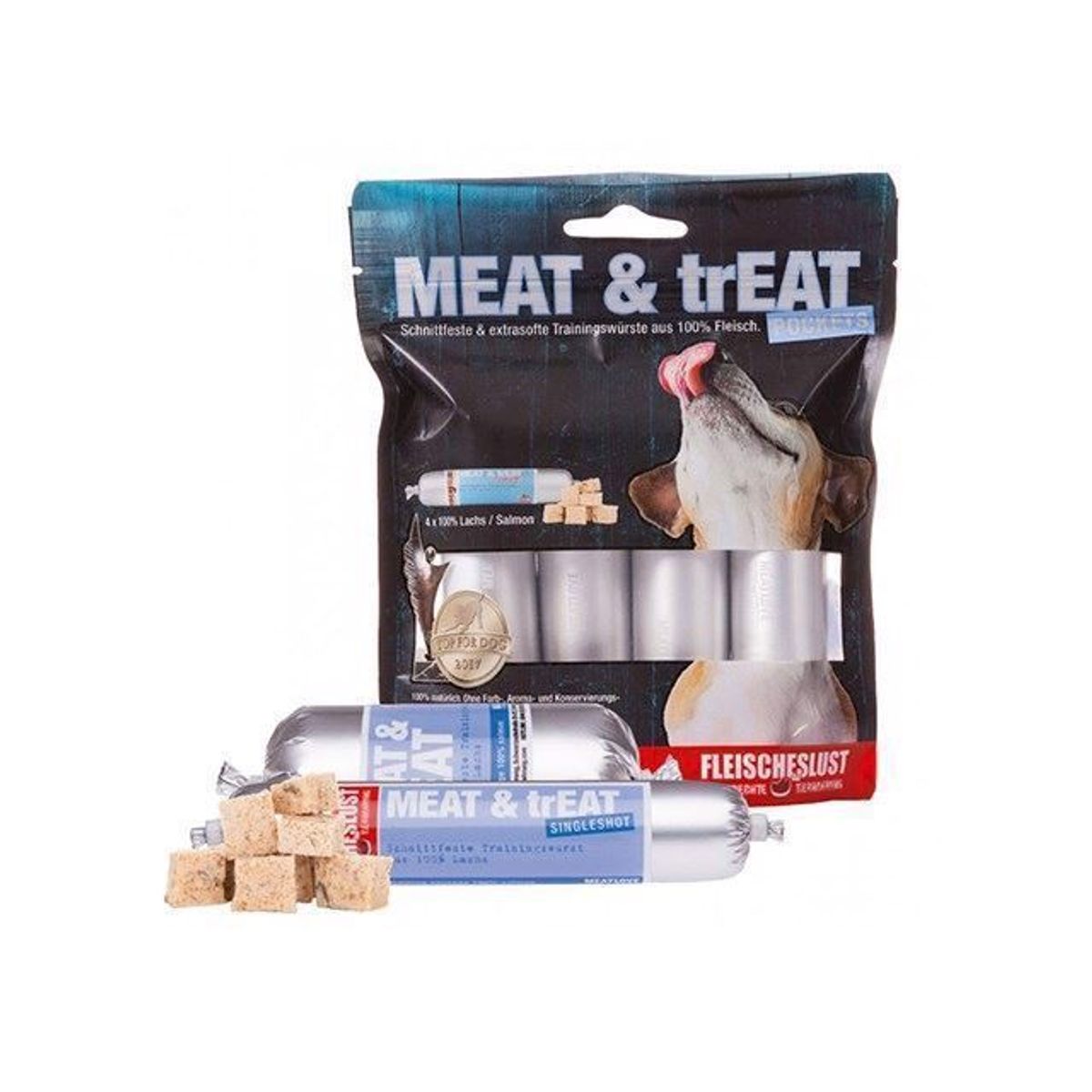 Meat & Treat Pocket med Laks, 4 x 40g - KORT DATO