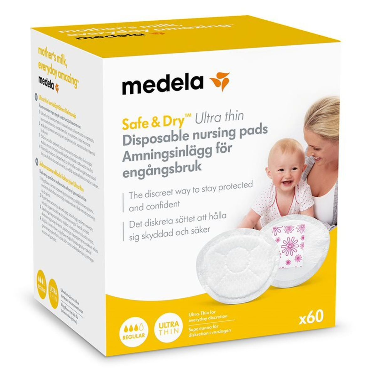 Medela Safe & Dry Ultra thin engangs ammeindlæg, 60 stk. - Medela - Breastfeeding - Buump