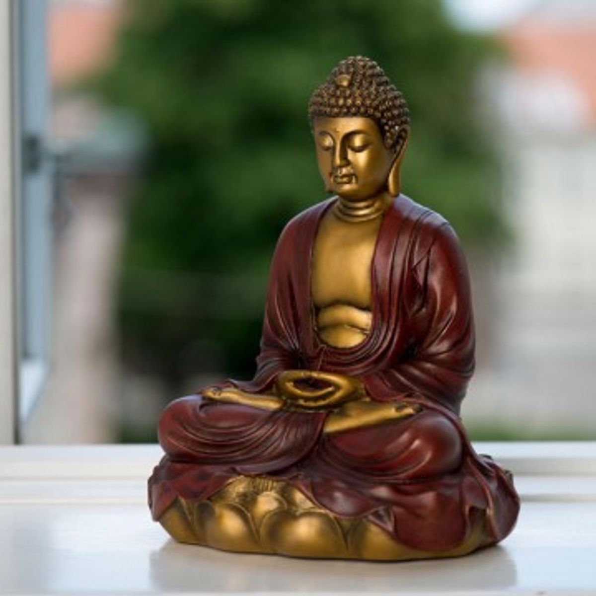 Mediterende Buddha på Lotus - Buddha statuer generelt - GodKarmaShop