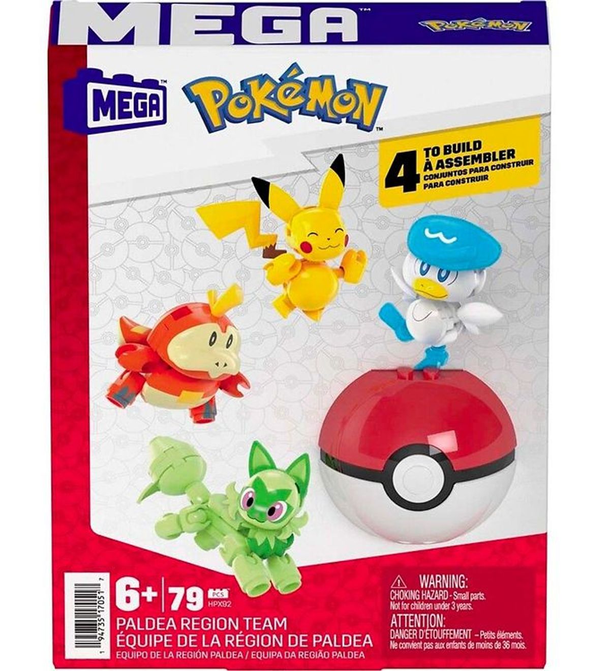 MEGA Pokémonfigur - 79 Dele - Paldea Region Team - 4 Figurer