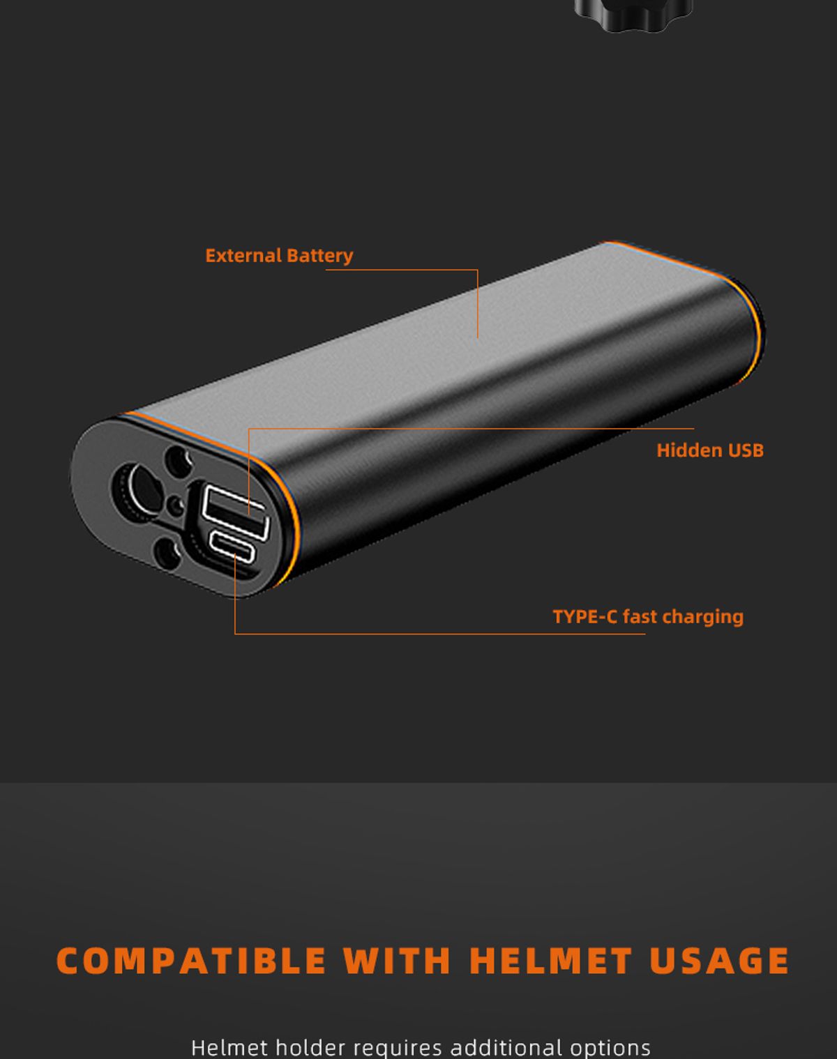 Mega Rhodium batteri til MTB lygter på hele 4 x 5000 mah ialt 20.000 mah - Easylight.dk