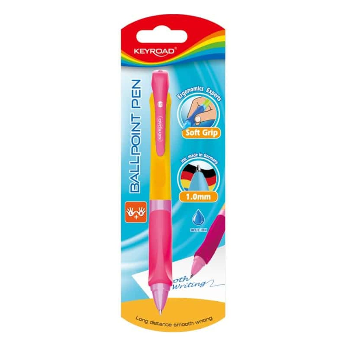 Mekanisk pen KEYROAD Easy Writer, 1,0mm., blisterpakke, farvemix.