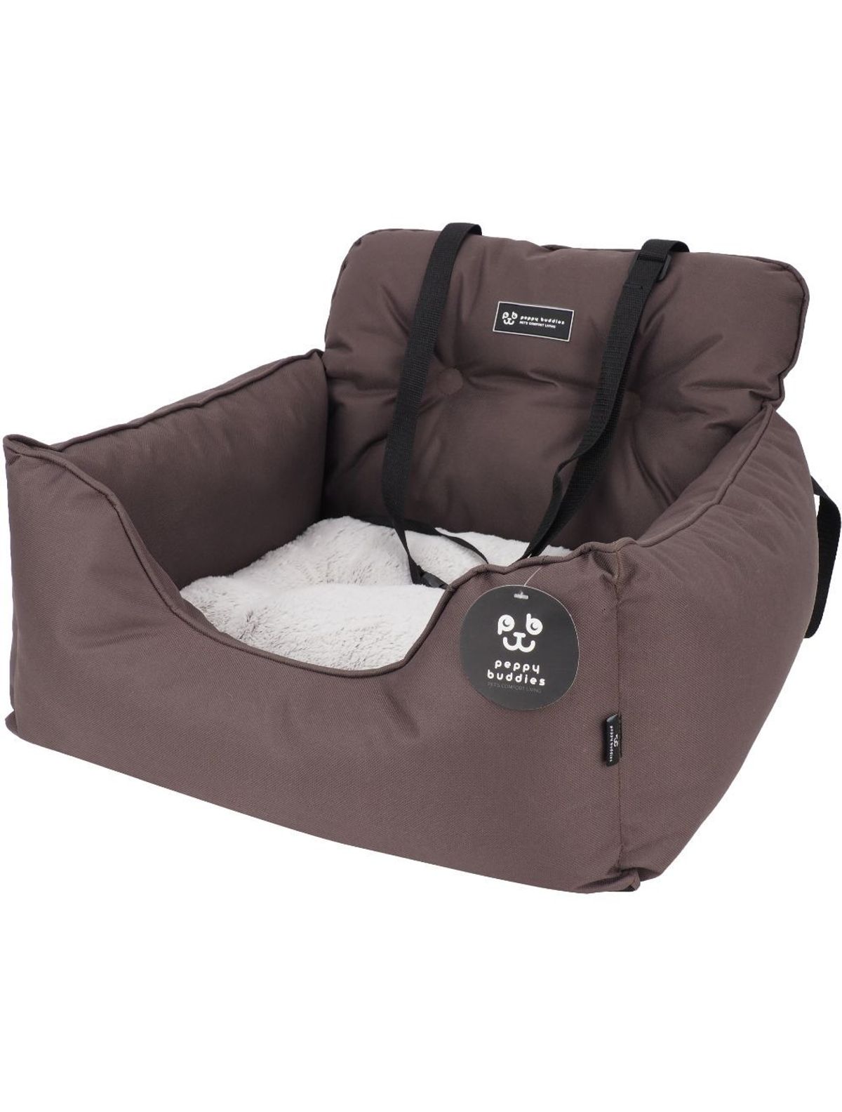 Meldgaard - Nordic Paws Cozy Luksus Bilsæde, Brun One-Size - Pet Carriers & Crates - Polyester&quot;,"Plys