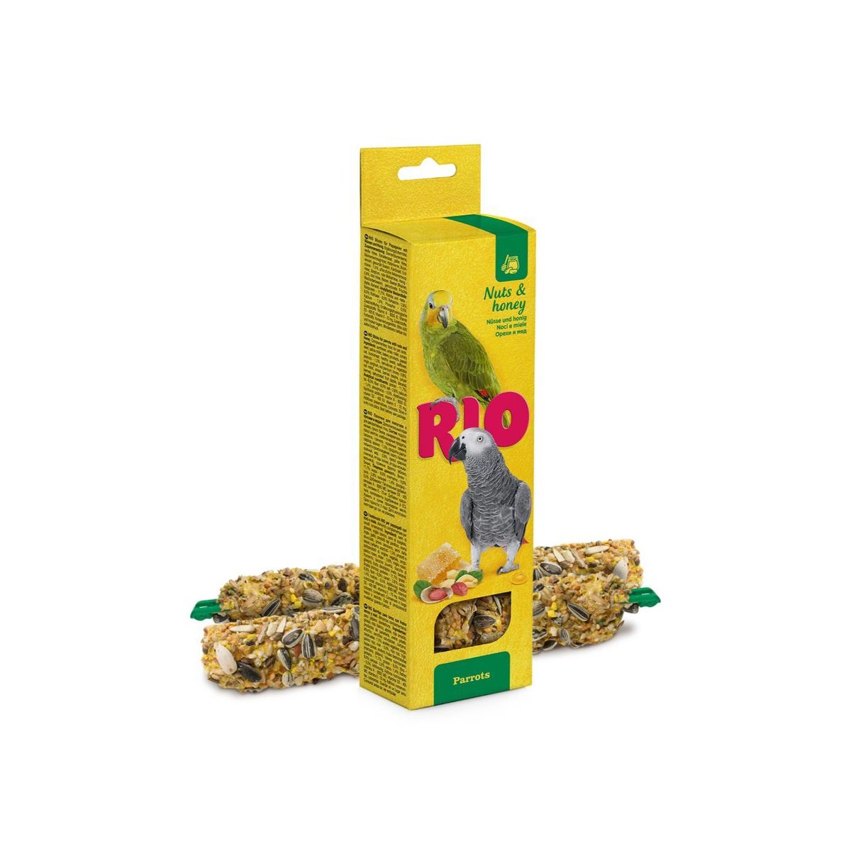 Meldgaard - RIO Sticks m. honning+nødder, Papegøje 2x90g