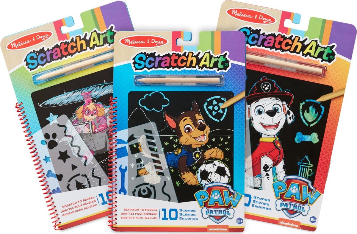 Melissa & Doug - Paw Patrol Scratch Art Bøger - 3 Stk