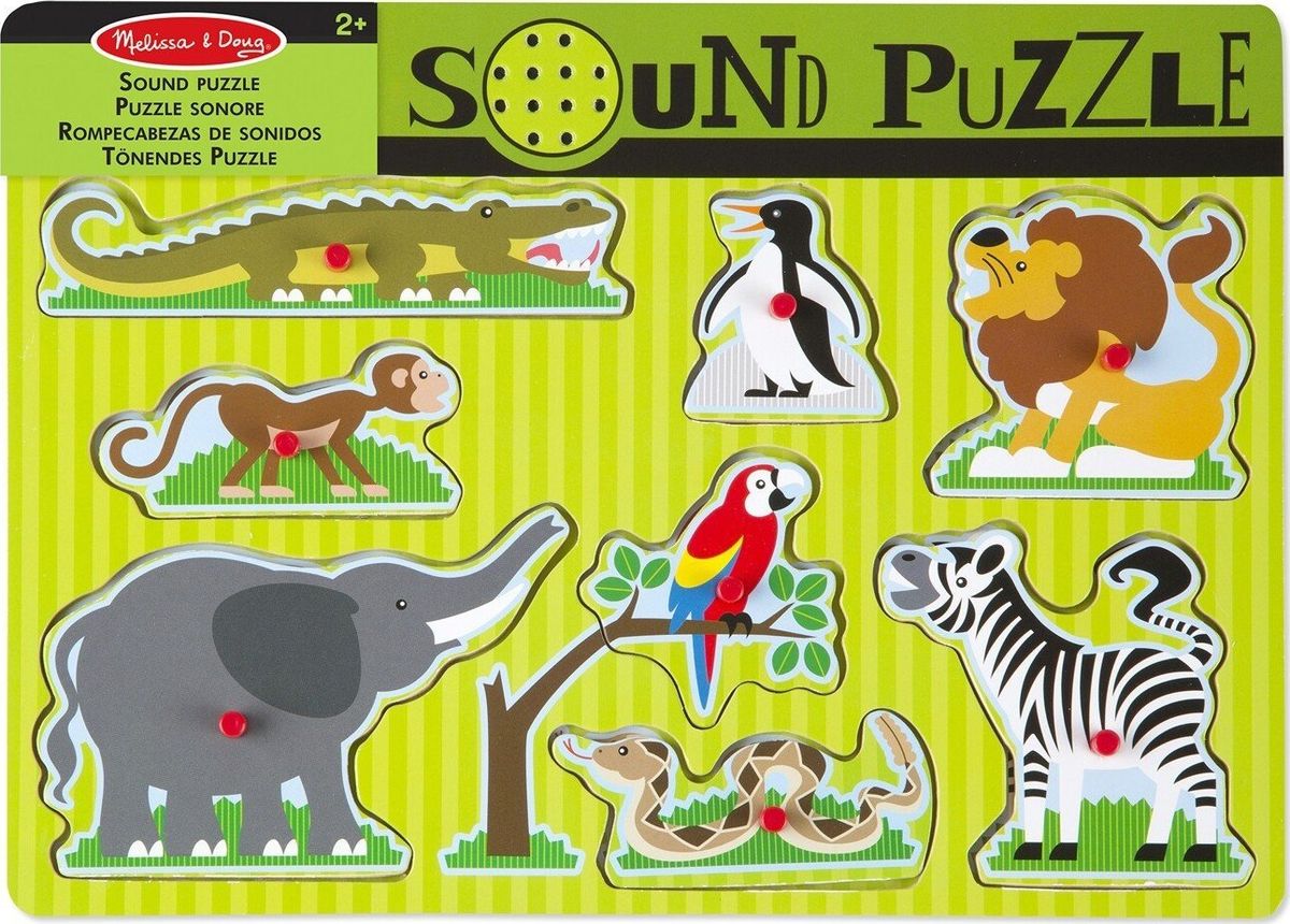 Melissa & Doug - Puslespil Med Lyd - Zoo - 8 Brikker