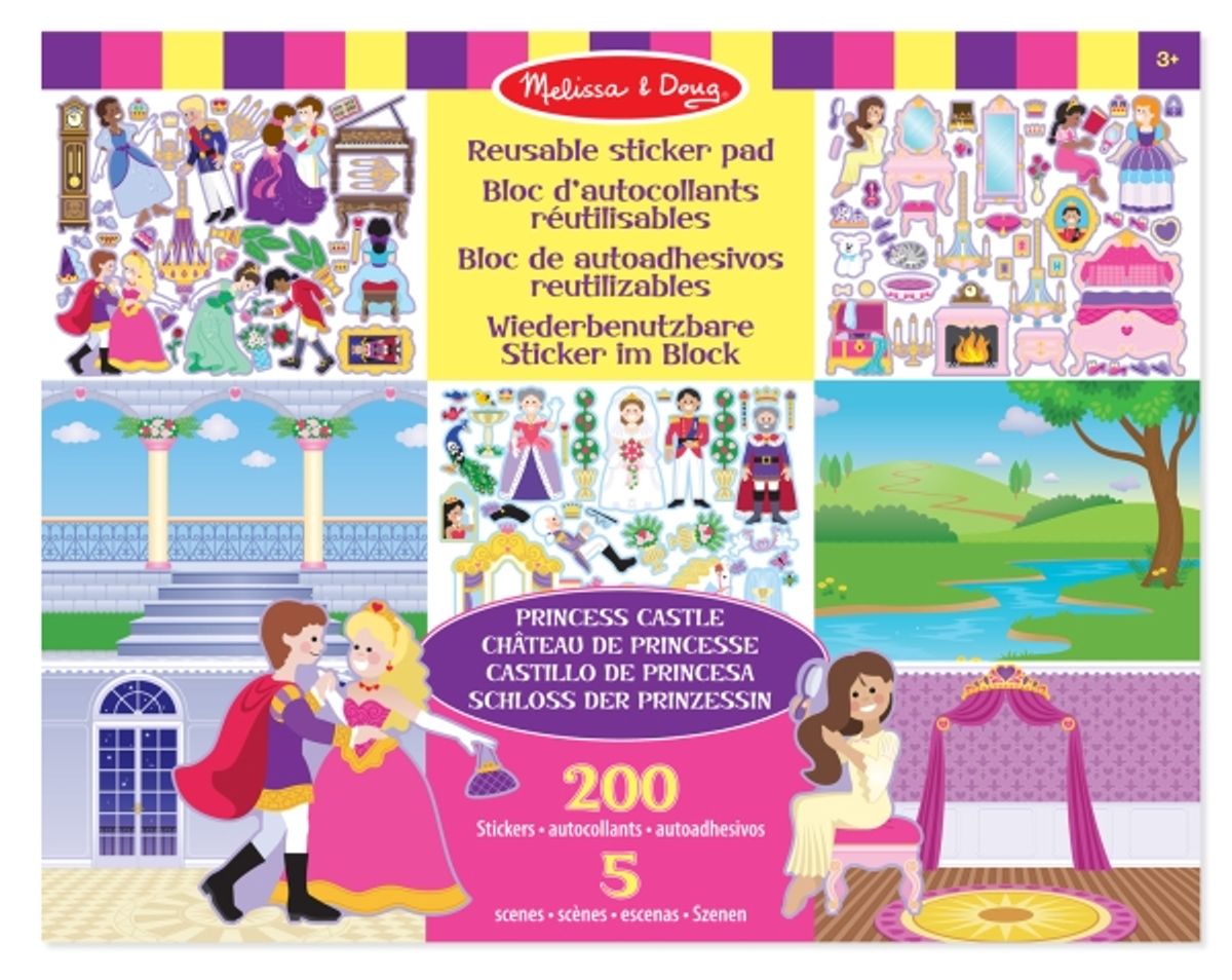 Melissa & Doug Reusable Sticker Pad - Princess Castle, 200 Stk, 3 År, Flerfarvet