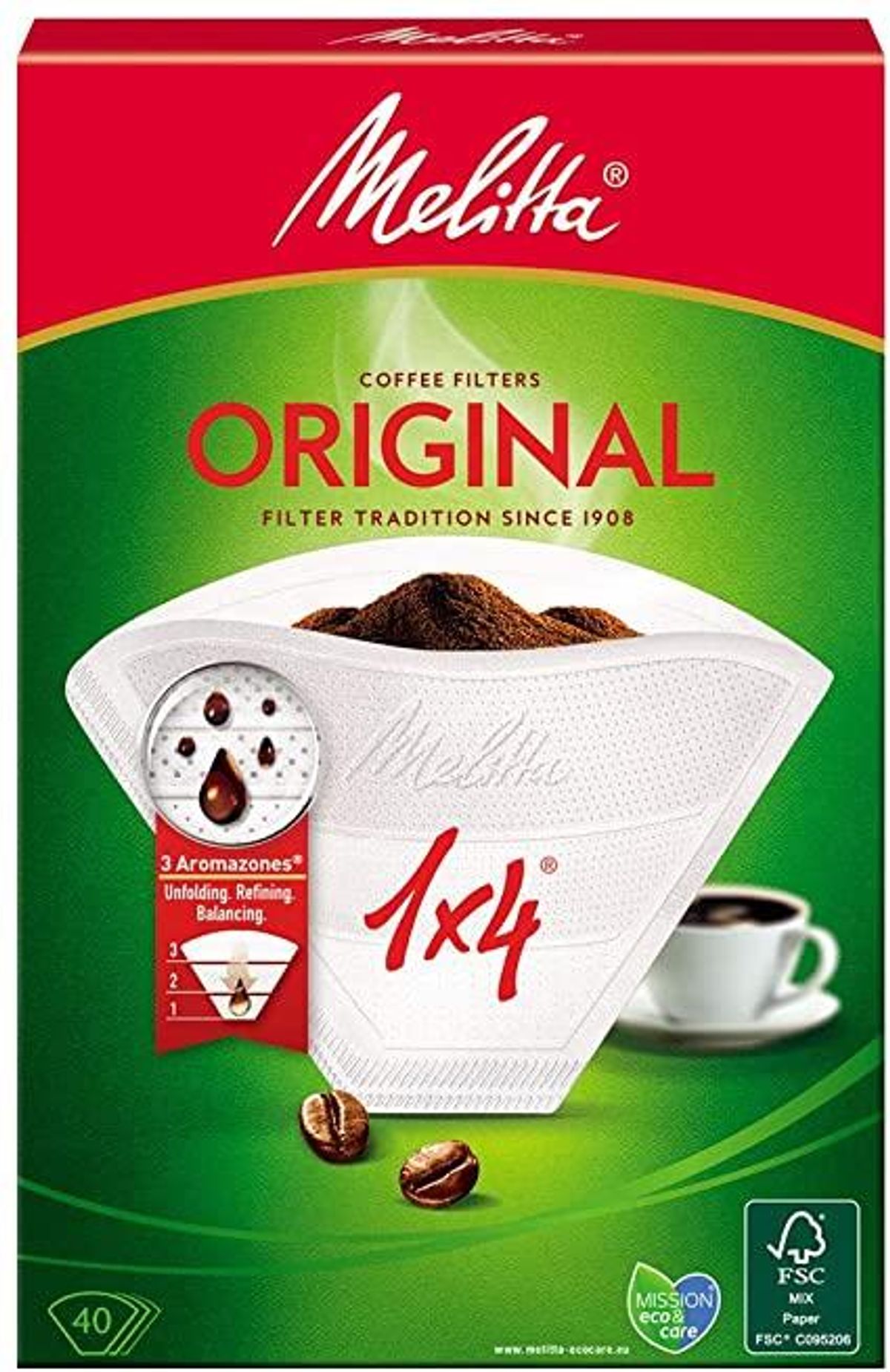 Melitta Original Kaffefilter 1x4 hvid