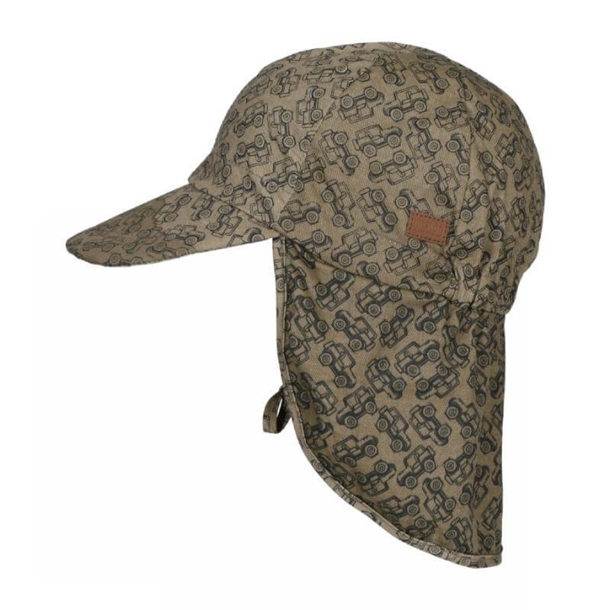 Melton - Cap w/neck & tie w/print UV30 - Safari Green - 49 (1/2 år)